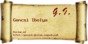 Gencsi Ibolya névjegykártya